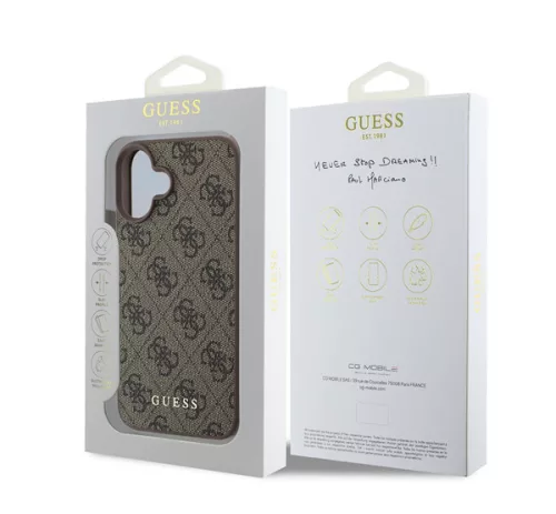 Guess 4G Charm Apple iPhone 16 Plus Tone on Tone hátlap tok, barna