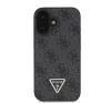 Guess PU 4G Strass Triangle Metal Logo Apple iPhone 16 hátlap tok Crossbody pánttal, fekete