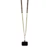 Guess PU 4G Strass Triangle Metal Logo Apple iPhone 16 hátlap tok Crossbody pánttal, barna