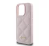 Guess PU Leather Quilted Apple iPhone 16 Pro hátlap tok, rózsaszín