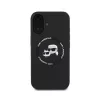 Karl Lagerfeld Liquid Silicone K&CH Heads Apple iPhone 16 Magsafe kompatibilis hátlap tok, fekete