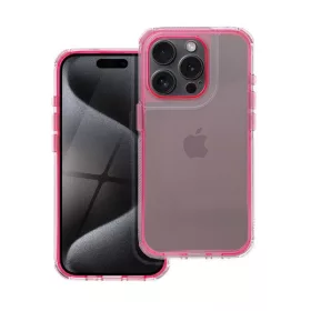   Matrix Apple iPhone 15 Pro Max hátlap tok kameravédő peremmel, rózsaszín