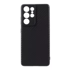   Samsung Galaxy S21 Ultra 5G SM-G998, Szilikon tok, széles karbon minta, fekete