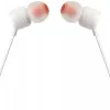 Vezetékes sztereó fülhallgató, 3.5 mm, mikrofon, funkció gomb, JBL T110, fehér, gyári