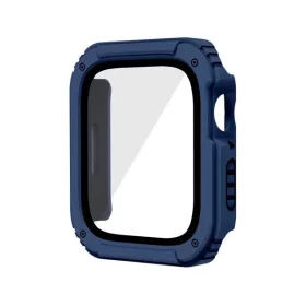   Apple Watch 1-3 (42 mm), Műanyag védőkeret, kijelzővédő felülettel, közepesen ütésálló, szíj nélkül, sötétkék
