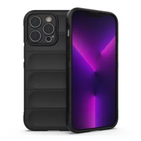   Apple iPhone 14 Pro, Szilikon tok, közepesen ütésálló, 3D minta, fekete