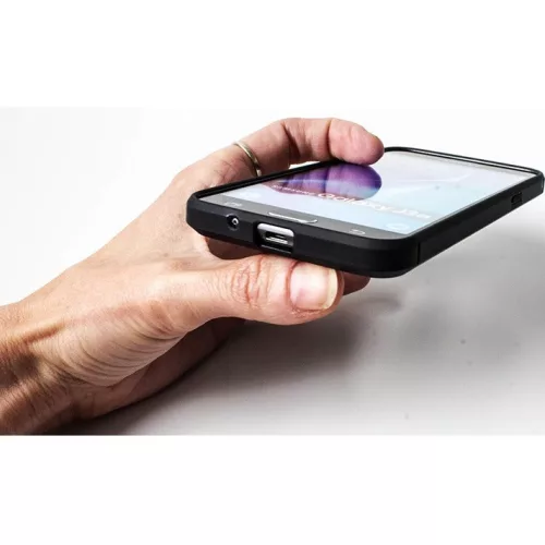 Motorola Edge 40 Pro, Szilikon tok, közepesen ütésálló, szálcsiszolt, karbon minta, fekete