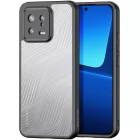   Xiaomi 13 Pro, Műanyag hátlap védőtok + szilikon keret, hullám minta, Dux Ducis Aimo, áttetsző/fekete