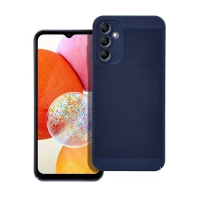   Samsung Galaxy A14 4G / A14 5G SM-A145F / A146B, Műanyag hátlap védőtok, légáteresztő, lyukacsos minta, Breezy, sötétkék