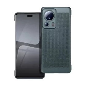   Xiaomi 13 Lite / Civi 2, Műanyag hátlap védőtok, légáteresztő, lyukacsos minta, Breezy, sötétzöld