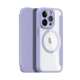   Apple iPhone 15 Pro, Oldalra nyíló tok, stand, közepesen ütésálló, Magsafe kompatibilis, Dux Ducis Skin Pro Magsafe, lila