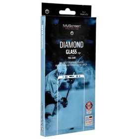   Apple iPhone 15 Pro, Kijelzővédő fólia, ütésálló fólia (az íves részre is!), MyScreen Protector, Diamond Glass (Edzett gyémántüveg), Full Glue, fekete