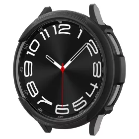   Samsung Galaxy Watch 6 Classic (43mm) SM-R950 / R955, Szilikon védőkeret, közepesen ütésálló, Spigen Liquid Air, fekete