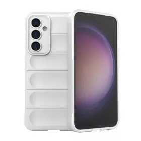  Samsung Galaxy S23 FE SM-S711, Szilikon tok, közepesen ütésálló, 3D minta, fehér
