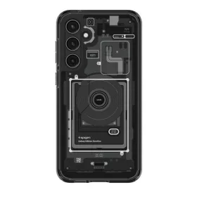   Samsung Galaxy S23 FE SM-S711, Műanyag hátlap védőtok + szilikon keret, Telefon belső minta, Spigen Ultra Hybrid Zero One, átlátszó/füst