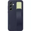Samsung Galaxy A55 5G SM-A556B, Szilikon tok, matt, beépített szíj, sötétkék, gyári