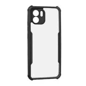   Xiaomi Redmi A1 / A2, Szilikon tok, közepesen ütésálló, légpárnás sarok, akril hátlap, Anti-Drop Case, átlátszó/fekete