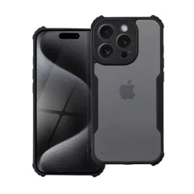   Apple iPhone 15 Plus, Szilikon tok, közepesen ütésálló, légpárnás sarok, akril hátlap, Anti-Drop Case, átlátszó/fekete