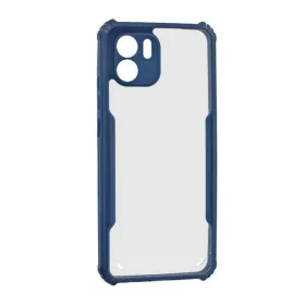   Xiaomi Redmi A1 / A2, Szilikon tok, közepesen ütésálló, légpárnás sarok, akril hátlap, Anti-Drop Case, átlátszó/sötétkék