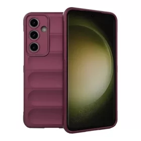   Samsung Galaxy S24 FE SM-S721, Szilikon tok, közepesen ütésálló, 3D minta, bordó