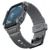 Apple Watch 10-11 (46 mm), Szilikon védőkeret, ütésálló, szíjjal, Spigen Rugged Armor Pro, sötétszürke