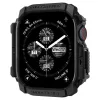 Apple Watch 10-11 (42 mm), Szilikon védőkeret, ütésálló, szíj nélkül, Spigen Rugged Armor, fekete