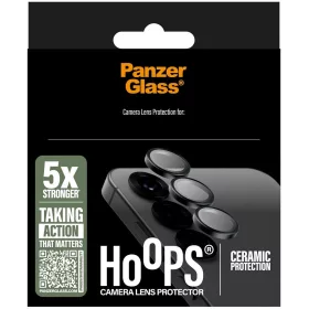   Samsung Galaxy S25 Ultra SM-S938, Kamera lencsevédő fólia, ütésálló fólia, Tempered Glass (edzett üveg), Panzerglass Hoops Ceramic, fekete