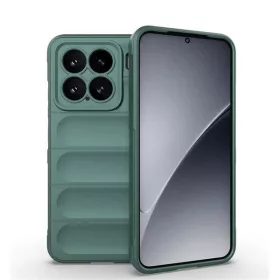   Xiaomi 15, Szilikon tok, közepesen ütésálló, 3D minta, sötétzöld
