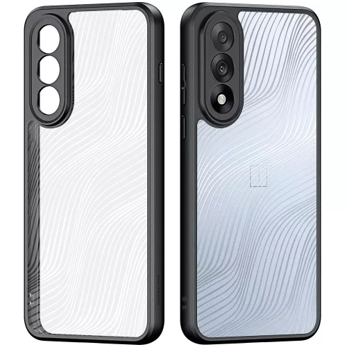 OnePlus Nord 5 / Ace 5 Ultra, Műanyag hátlap védőtok + szilikon keret, hullám minta, Dux Ducis Aimo, áttetsző/fekete