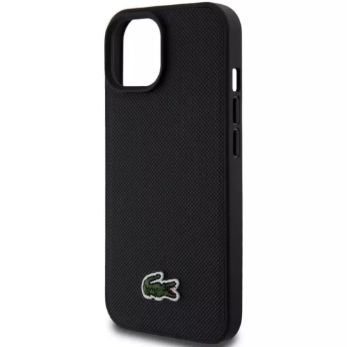 Lacoste Iconic Petit Pique Woven Logo Apple iPhone 15 MagSafe tok, fekete