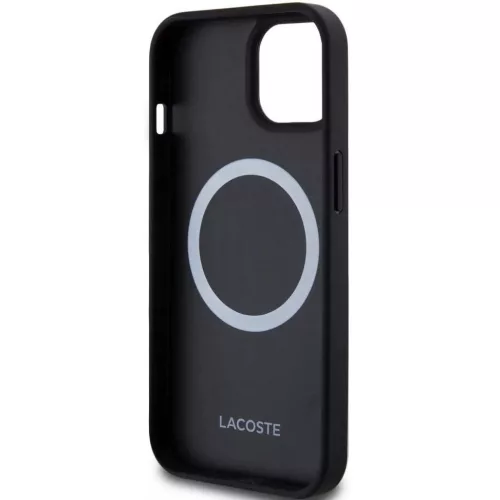 Lacoste Iconic Petit Pique Woven Logo Apple iPhone 15 MagSafe tok, fekete