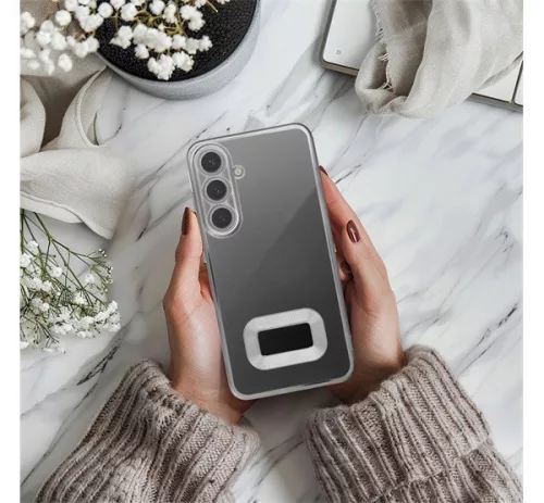 Glam Xiaomi Redmi 13C hátlap tok kameravédő peremmel, ezüst
