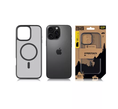 Tactical MagForce Hyperstealth Apple iPhone 16 Pro Max MagSafe hátlap tok, áttetsző/sötétszürke