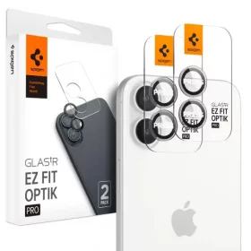   Spigen Glas.tR EZ Fit Optik Pro Apple iPhone 16 / 16 Plus / 17, Tempered kameravédő fólia, felhelyező kerettel, Crystal Clear / átlátszó (2db)