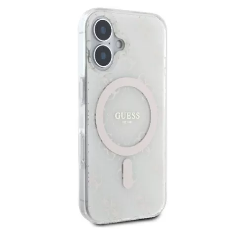 Guess IML 4G Background iPhone 16 Plus MagSafe kemény hátlap tok, fehér GUHMP16MH4DTEH