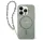 Guess IML Glitter iPhone 16 Plus MagSafe kemény hátlap tok karpánttal, zöld GUHMP16MHGCRELSA