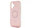 Guess IML Rhinestones MagSafe iPhone 16 kemény hátlap tok, rózsaszín GUHMP16SPFTDTEP