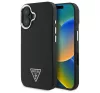 Guess Grained Triangle iPhone 16 MagSafe kemény hátlap tok, fekete GUHMP16SPGTSPSK