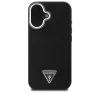 Guess Grained Triangle iPhone 16 MagSafe kemény hátlap tok, fekete GUHMP16SPGTSPSK