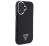 Guess Grained Triangle iPhone 16 MagSafe kemény hátlap tok, fekete GUHMP16SPGTSPSK