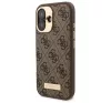 Guess 4G Logo Plate iPhone 16 MagSafe kemény hátlap tok, barna GUHMP16SU4GPRW