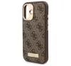 Guess 4G Logo Plate iPhone 16 MagSafe kemény hátlap tok, barna GUHMP16SU4GPRW