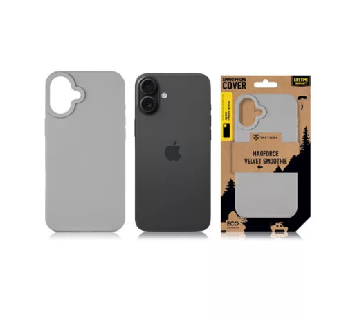 Tactical MagForce Velvet Smoothie Apple iPhone 16 Plus MagSafe tok, Foggy, világosszürke