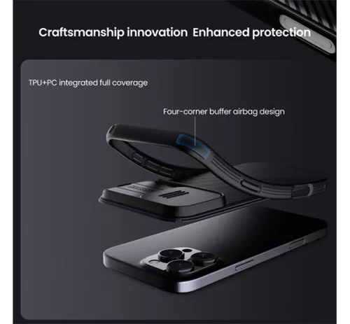 Nillkin CamShield Pro Apple iPhone 16 Pro műanyag hátlap tok, fekete