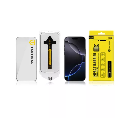 Tactical Impact Barrier Apple iPhone 16 Pro Max / 17 Pro Max tempered glass kijelzővédő fólia felhelyező kerettel