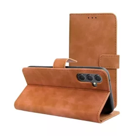   Tender Book Samsung Galaxy A34 5G flip/oldalra nyíló műbőr tok kártyatartó résszel, barna