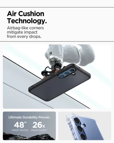 Spigen Ultra Hybrid Samsung Galaxy S25+ tok, Frost Black, fekete