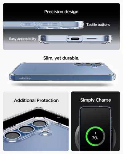 Spigen Ultra Hybrid Samsung Galaxy S25+ tok, Crystal Clear, átlátszó