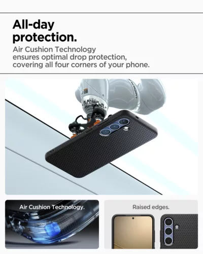 Spigen Liquid Air Samsung Galaxy S25+ tok, Matte Black, fekete