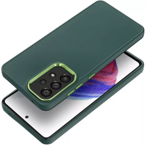 Frame Samsung Galaxy S25 közepesen ütésálló tok kameravédő kerettel, zöld
